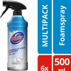 Goedkoopste 👍 Glorix Hygiënische Badkamer Foamspray - 6 X 500 Ml - Voordeelverpakking 👍