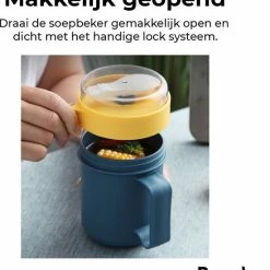 Top 10 😀 Bondoo Soepbeker Magnetron Met Hendel 500ml - Hitte Bestendige Beker - Lunchcontainer - Yoghurt To Go - Soepbeker To Go - Inclusief Lepel/vork 🎉 -Bosch verkoop 550x596