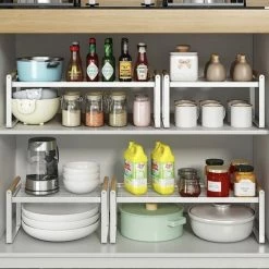 Flash-uitverkoop 🎁 TammaT Keuken Organizers - Aanrecht Organiser - 18*33,2* 21 Cm - Gootsteenkast Organizer - Bureau Organizer - Opbergrek - Kruidenrek - Kast Organizer - Badkamer Organizer 😀 -Bosch verkoop 550x600 3