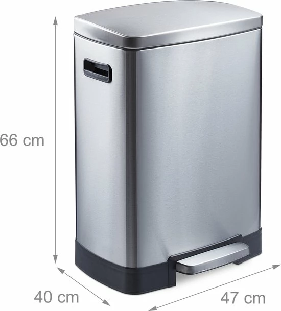 Begroting β¨ Relaxdays Pedaalemmer 50 Liter - Keuken Afvalbak - Prullenbak - Soft-close - Zwart/zilver π 4 Begroting β¨ Relaxdays Pedaalemmer 50 Liter - Keuken Afvalbak - Prullenbak - Soft-close - Zwart/zilver π - Afbeelding 4