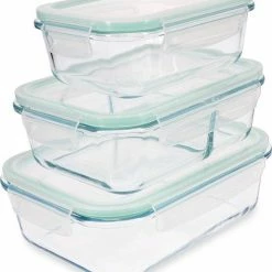 Goedkoop ⌛ Navaris Glazen Vershoudbakjes 3 Stuks - Meal Prep Bakjes Met Deksel - 3x Vershouddoos Van Glas - BPA-vrij - Luchtdicht - Bewaarbakjes In 3 Maten 💯