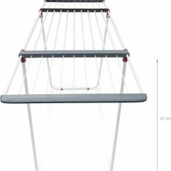 Kopen 😉 Relaxdays Droogrek Staal - Uitschuifbaar Wasrek - H X B X D: Ca. 91 X 63 X 199 Cm - Wit ⭐ -Bosch verkoop 550x631