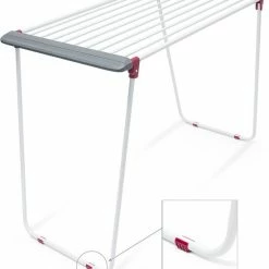 Kopen 😉 Relaxdays Droogrek Staal - Uitschuifbaar Wasrek - H X B X D: Ca. 91 X 63 X 199 Cm - Wit ⭐ -Bosch verkoop 550x635 1