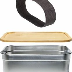 Uitgang 🎁 Krumble Broodtrommel - Lunchbox - Brooddoos - Broodtrommel Kinderen En Volwassenen - Lunchtrommel - Broodtrommels - Met Elastiek En Losse Deksel - Rechthoekig - RVS En Bamboe - Zilver En Bruin ⭐ -Bosch verkoop 550x653 1