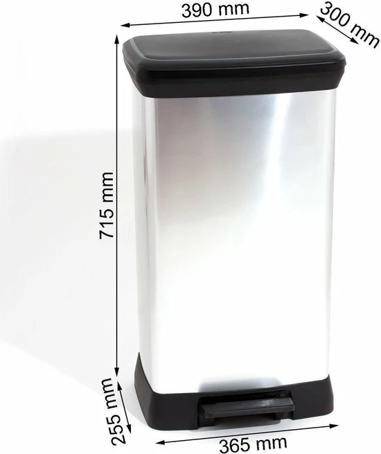 Goedkoop β€οΈ Curver Vuilnisbak Met Pedaal, Plastic, Inhoud: 50L- Zwart / Zilver π 4 Goedkoop β€οΈ Curver Vuilnisbak Met Pedaal, Plastic, Inhoud: 50L- Zwart / Zilver π - Afbeelding 4