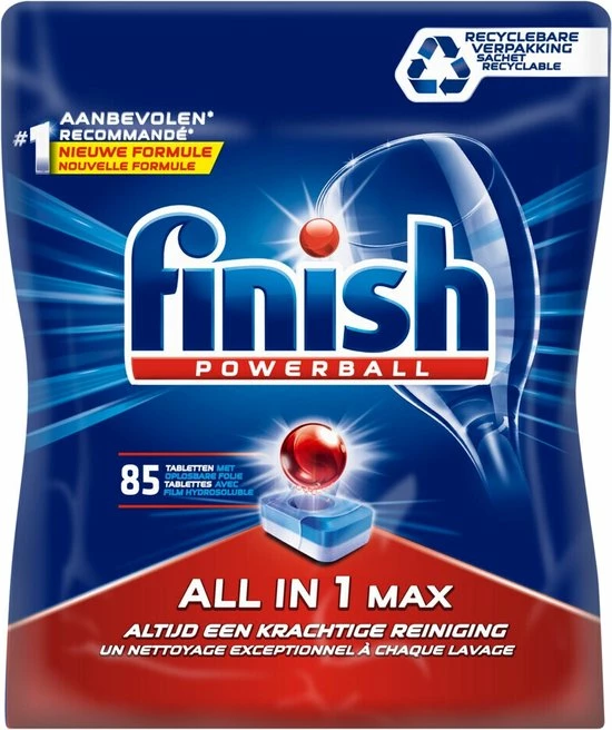Gloednieuw π€© Finish All In 1 Max Regular - Vaatwastabletten - 85 Tabs π 10 Gloednieuw π€© Finish All In 1 Max Regular - Vaatwastabletten - 85 Tabs π - Afbeelding 10