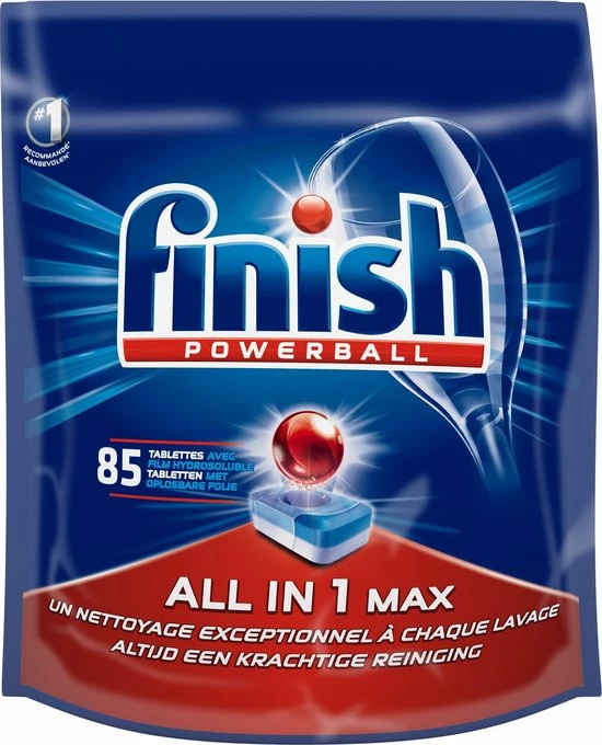 Gloednieuw π€© Finish All In 1 Max Regular - Vaatwastabletten - 85 Tabs π 2 Gloednieuw π€© Finish All In 1 Max Regular - Vaatwastabletten - 85 Tabs π - Afbeelding 2