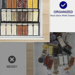 Coupon 😀 FkZ Inzetstuk Voor Kruidenlade - KruidenOrganizer - Uittrekbaar Van 30 Cm Tot 60 - Kruidenrek Voor Laden - Organizer Voor Kruidenflesjes - Lade-inzet Op 3 Niveaus - Zwart 👏 -Bosch verkoop 550x687 3