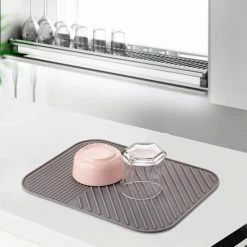 Uitgang 🎁 Merkloos Afdruipmat Met GRATIS Afwasbortel - Droogmat - Afdruipmat Siliconen - BPA Vrij - Afdruipmat Voor Afwas - +GRATIS Siliconen Afwasborstel - Grijs ✔️ -Bosch verkoop 550x699