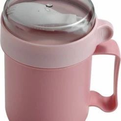 Korting 💯 Bondoo Soepbeker Magnetron Met Hendel - Roze 500ml - Hitte Bestendige Beker - Lunchcontainer - Yoghurt To Go - Soepbeker To Go - Inclusief Lepel/vork 👏