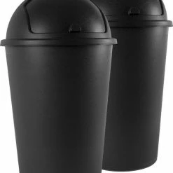 Beste Pirce 👍 2x Deuba Prullenbak Afvalscheiding 50 L Zwart Schuifdeksel Vuilniszakken 😀