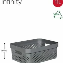 Beste Verkoop 🤩 Curver Infinity Recycled Dots Opbergbox - 11L - Antraciet 😉 -Bosch verkoop 550x732 10