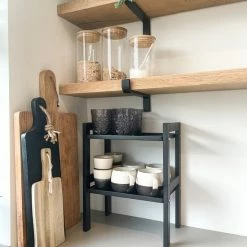Nieuw 🔔 Clear Living Keuken Organizer - Aanrecht Organizer - Bureau Organizer - Kruidenrek - Etagere - Gootsteen Organizer - Keukenkast Organizer - Metaal - Zwart 🤩 -Bosch verkoop 550x733 35