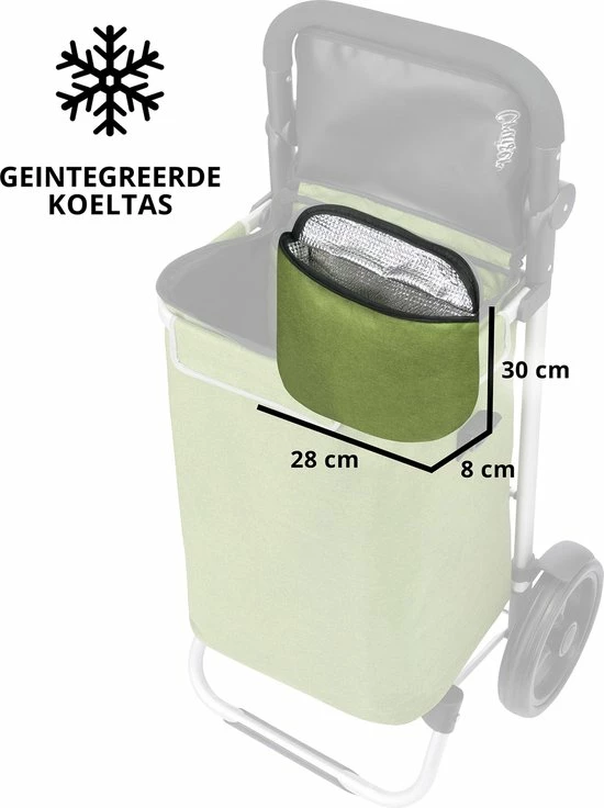Coupon ๐ฏ Shoppingcruiser ® ‘Allround’ Boodschappentrolley | Boodschappenwagen Met Koelvak | Afneembare Schoudertas | Waterafstotend | Groen ๐ฅ 8 Coupon ๐ฏ Shoppingcruiser ® ‘Allround’ Boodschappentrolley | Boodschappenwagen Met Koelvak | Afneembare Schoudertas | Waterafstotend | Groen ๐ฅ - Afbeelding 8