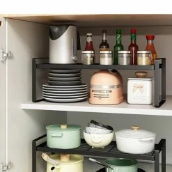 Flash-uitverkoop 🎁 TammaT Keuken Organizers - Aanrecht Organiser - 18*33,2* 21 Cm - Gootsteenkast Organizer - Bureau Organizer - Opbergrek - Kruidenrek - Kast Organizer - Badkamer Organizer 😀 -Bosch verkoop 550x739 2