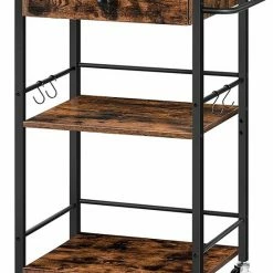 Goedkoop 👏 Merkloos Signature Home Niff Keukentrolley Met Lades - Keukeneiland Op Wielen- 3-laags Serveerwagen Met Armleuningen En Haken - Keuken Organizervintage Bruin 🛒