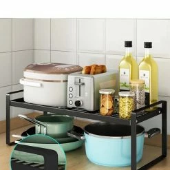 Flash-uitverkoop 🎁 TammaT Keuken Organizers - Aanrecht Organiser - 18*33,2* 21 Cm - Gootsteenkast Organizer - Bureau Organizer - Opbergrek - Kruidenrek - Kast Organizer - Badkamer Organizer 😀 -Bosch verkoop 550x765 2