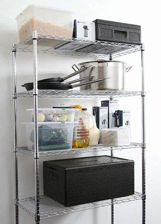 Uitgang π Hendi Opbergrek Metaal - Opbergrek Keuken - Stellingkast Metaal - 5 Schappen - Chroom - 91x45,5x(H)183cm β 6 Uitgang π Hendi Opbergrek Metaal - Opbergrek Keuken - Stellingkast Metaal - 5 Schappen - Chroom - 91x45,5x(H)183cm β - Afbeelding 6