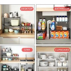 Flash-uitverkoop 🎁 TammaT Keuken Organizers - Aanrecht Organiser - 18*33,2* 21 Cm - Gootsteenkast Organizer - Bureau Organizer - Opbergrek - Kruidenrek - Kast Organizer - Badkamer Organizer 😀 -Bosch verkoop 550x776 4