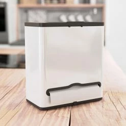 Korting 🛒 Stangvollby Vallvik Prullenbak – 4 Liter – Keukenrol Dispenser – Wit – RVS - Ophangbare Vuilbak - Afvalscheiding - Uitneembare Binnenemmer – Inbouw Vuilnisbak – Keuken Afvalemmer – Ruimtebesparend – Staand - Ophangen – Keukenrol Houder – GFT Bakje 😉 -Bosch verkoop 550x778 6