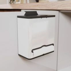 Korting 🛒 Stangvollby Vallvik Prullenbak – 4 Liter – Keukenrol Dispenser – Wit – RVS - Ophangbare Vuilbak - Afvalscheiding - Uitneembare Binnenemmer – Inbouw Vuilnisbak – Keuken Afvalemmer – Ruimtebesparend – Staand - Ophangen – Keukenrol Houder – GFT Bakje 😉 -Bosch verkoop 550x778 7