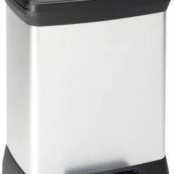 Aanbiedingen 🔔 Curver Decobin Prullenbak - Rechthoekig - 30L - Metallic - Recycled Kunststof ⌛