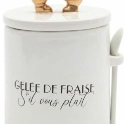 Promo 😀 Riviera Maison Voorraad Pot Deksel - Le Patisserie Storage Jar - Wit - Maat S 🧨
