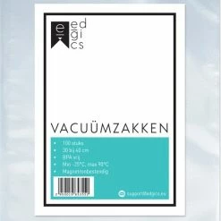 Goedkoopste ⌛ Edgics Vacuümzakken 40x30 Cm 100 Stuks - Vacuumzakken Voedsel - Sous Vide - Vacumeerzakken Met Microstructuur - BPA Vrij 😀
