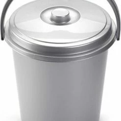 Beste Pirce ⭐ Forte Plastics Afsluitbare Afvalemmer/vuilnisemmer Met Deksel 21 Liter Zilver - Afval Scheiden/luier Emmer 🔥