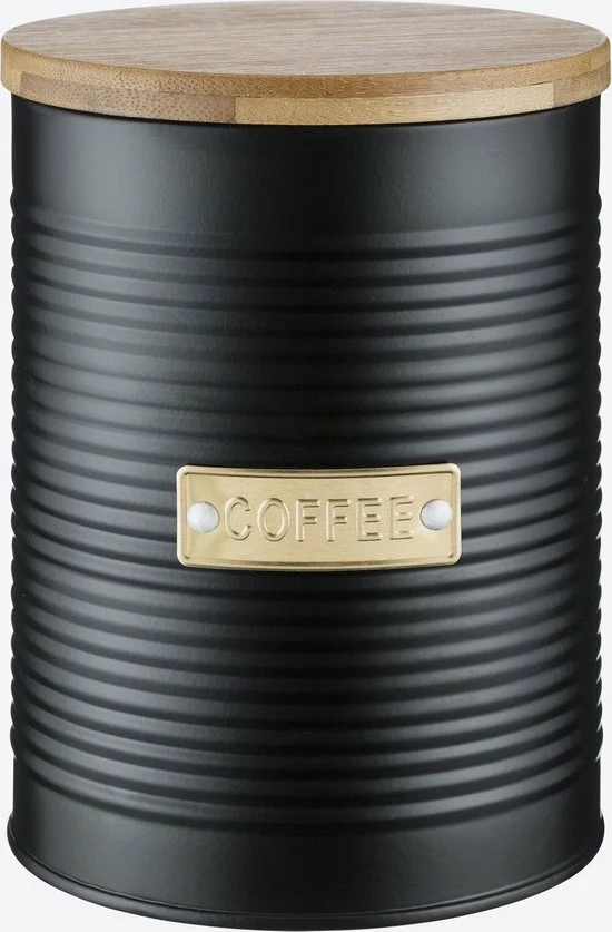 Hete verkoop 🌟 Zwarte Voorraadbus Koffie Typhoon. Met Bamboe Deksel. Inhoud 1 Ltr. ❤️ 1 Hete verkoop 🌟 Zwarte Voorraadbus Koffie Typhoon. Met Bamboe Deksel. Inhoud 1 Ltr. ❤️
